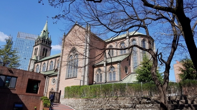 명동 주교좌성당 옆모습.